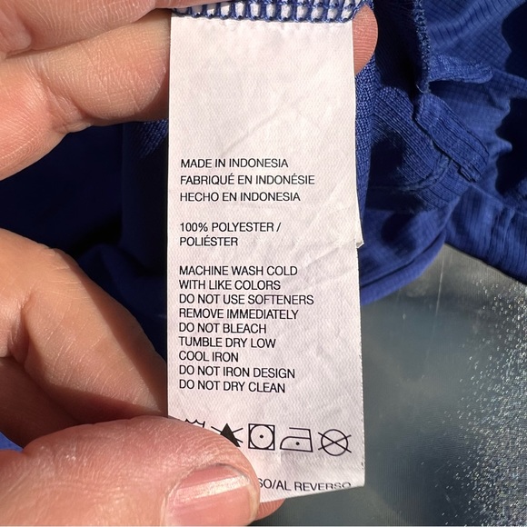 Izod Golf Mens Short Sleeve Polyester Shirt  Blue Performance Size Large - Picture 7 of 7